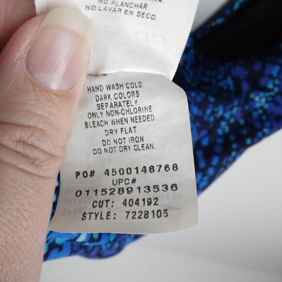 Speedo Strappy Open Back One Piece Swimsuit Blue size 12 - Picture 8 of 9